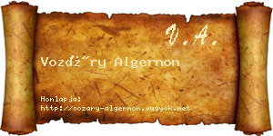 Vozáry Algernon névjegykártya